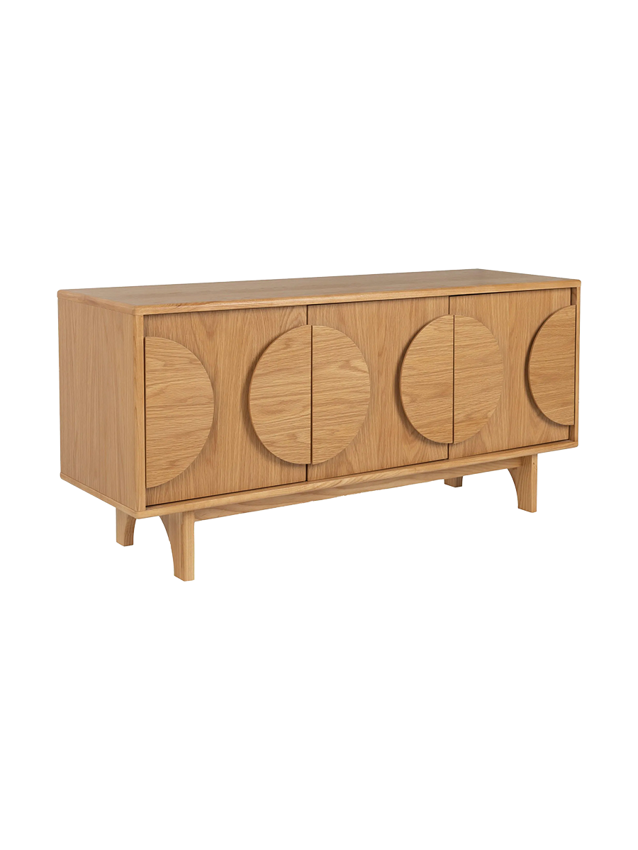 
Credenza di design in legno massiccio «Groove» - 3 ante - Naturale