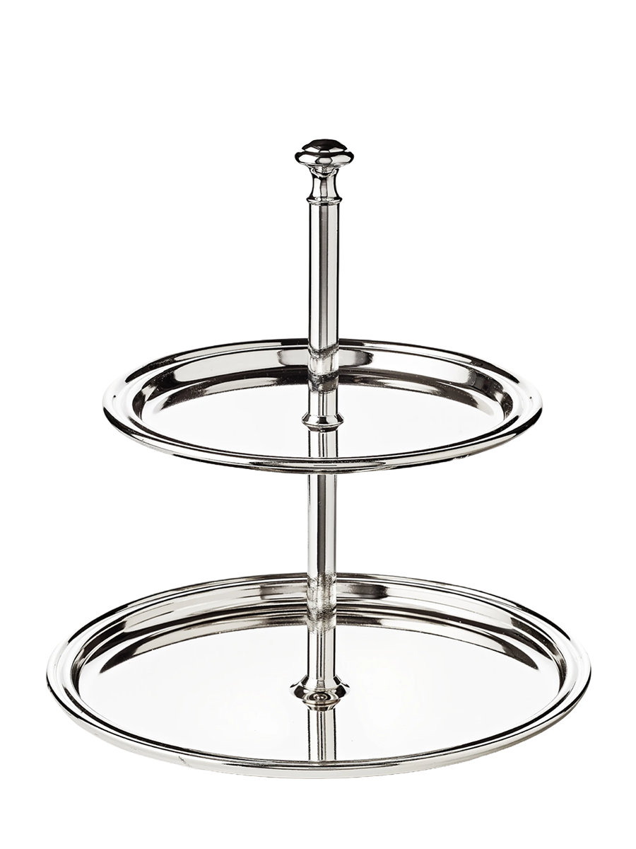 
Étagère premium « Feliz » - argentée de haute qualité - 2 étages, Ø 22 x 22 cm