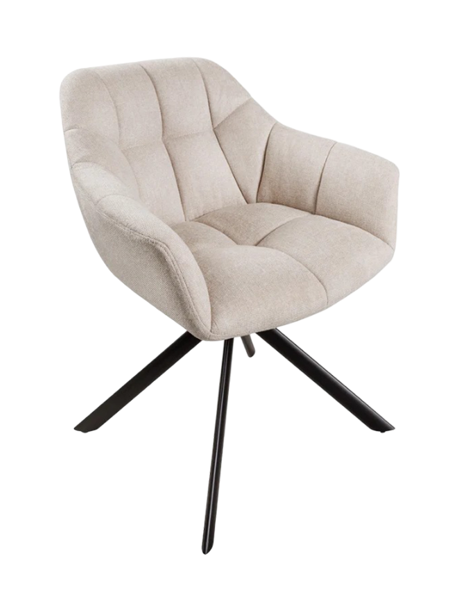 
Swivel armchair "Papillo" - Textured Fabric Champagne