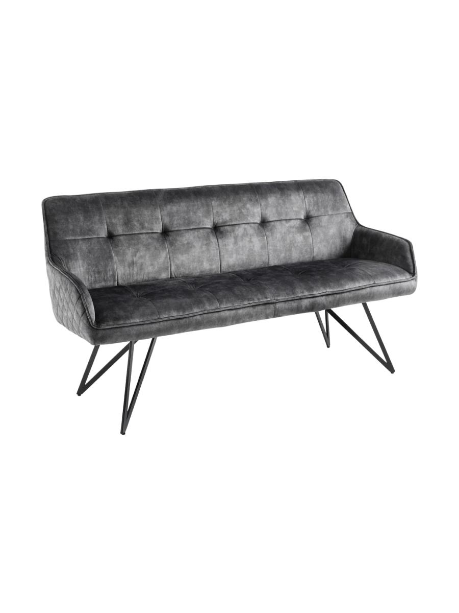
Banc design « Elefantis » - Velours gris foncé