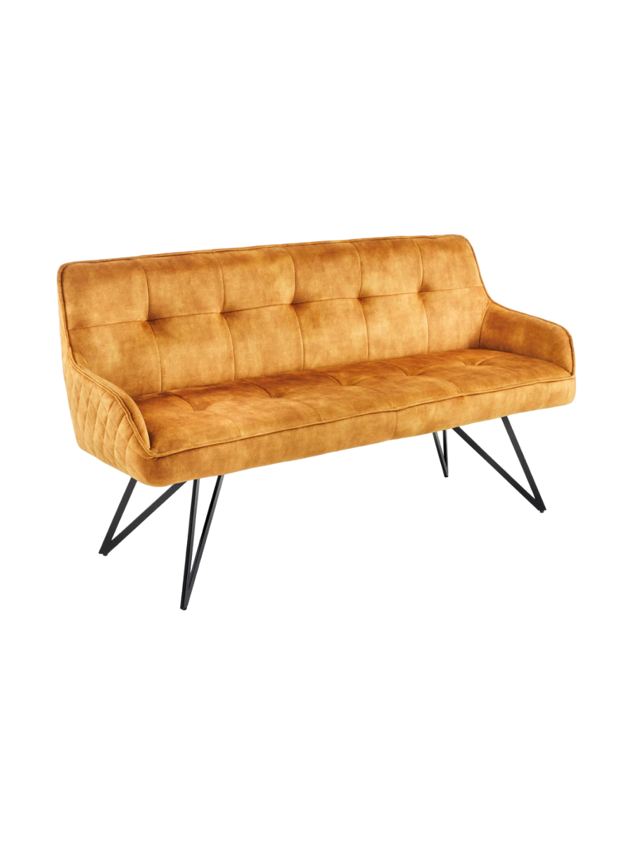 
Banc design « Elefantis » - Velours Jaune Moutarde