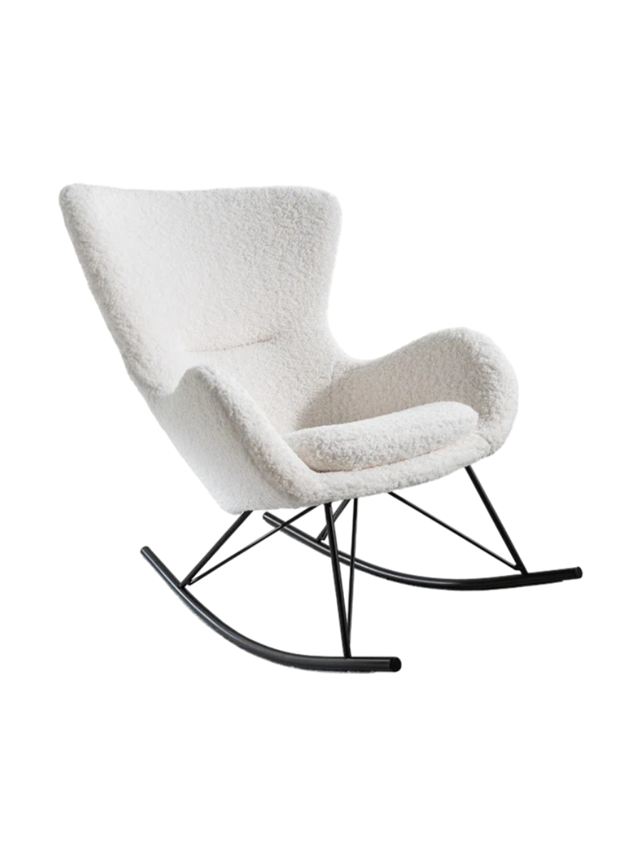 
Fauteuil à bascule design « Luxury Swing » - Bouclé blanc