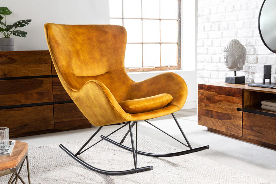 
Fauteuil à bascule design « Luxury Swing » - Jaune moutarde
