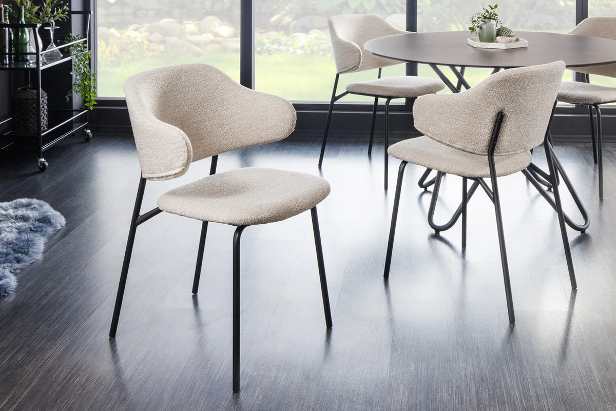 
Design Esszimmerstuhl „Tracy“ - Bouclé Greige