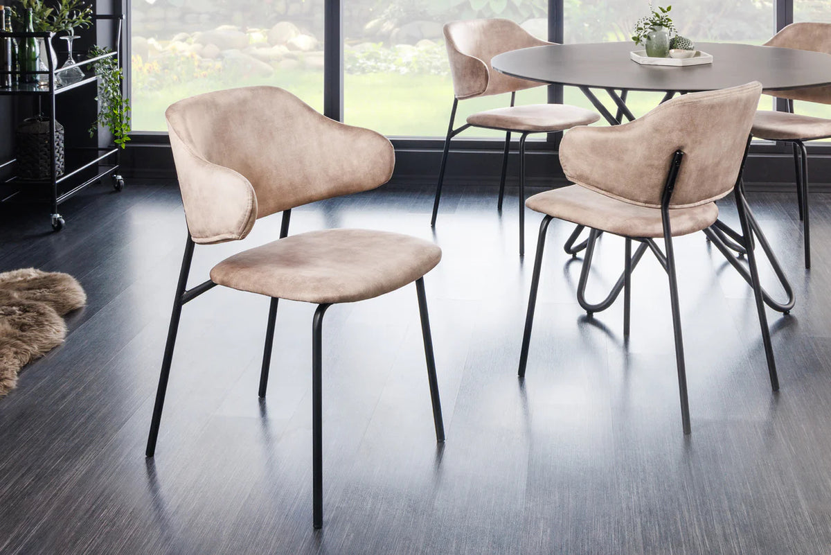 
Design Esszimmerstuhl „Tracy“ - Samt Champagner