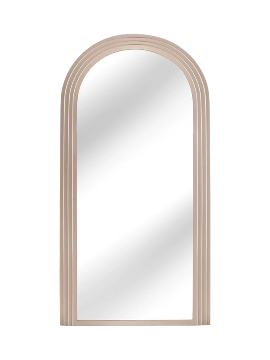 
Large "Art Deco" Design Wall Mirror - Pastel Greige