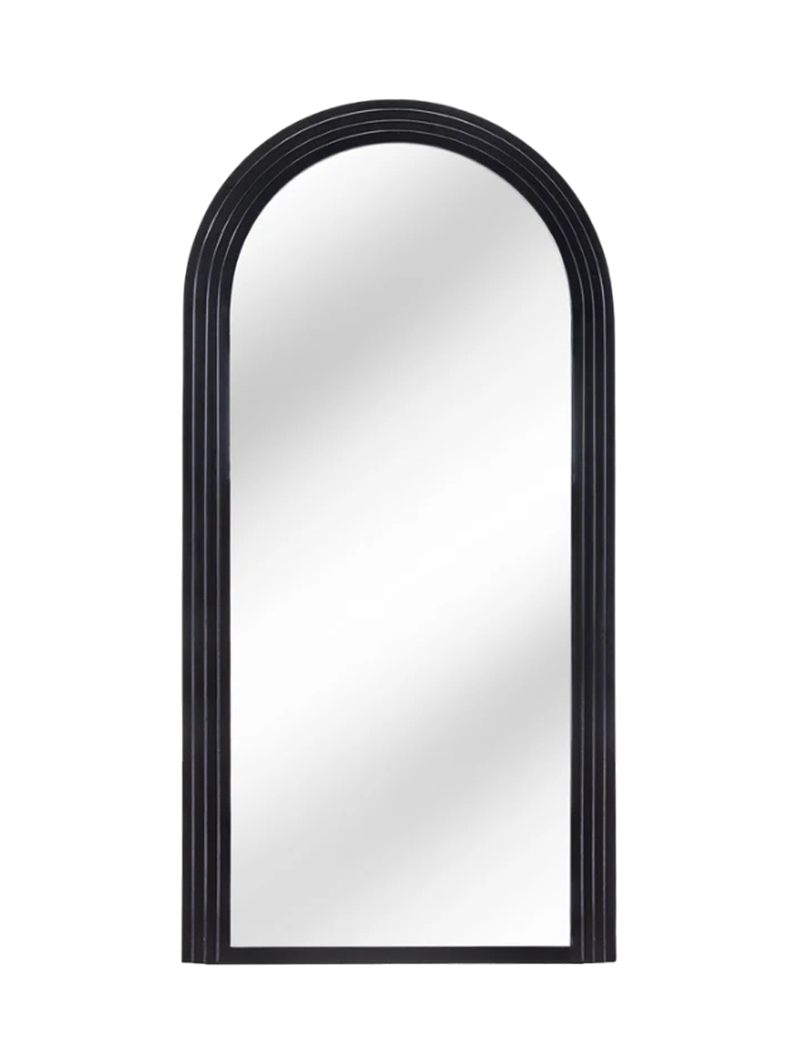 
Large "Art Deco" Design Wall Mirror - Black