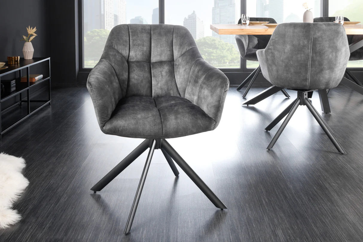 
Swivel armchair "Papillo" - Velvet Grey