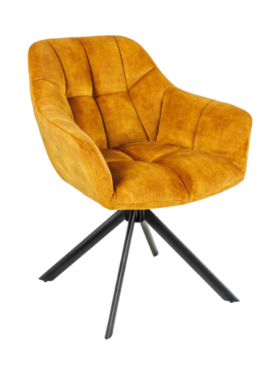 
Swivel armchair "Papillo" - Velvet Mustard Yellow