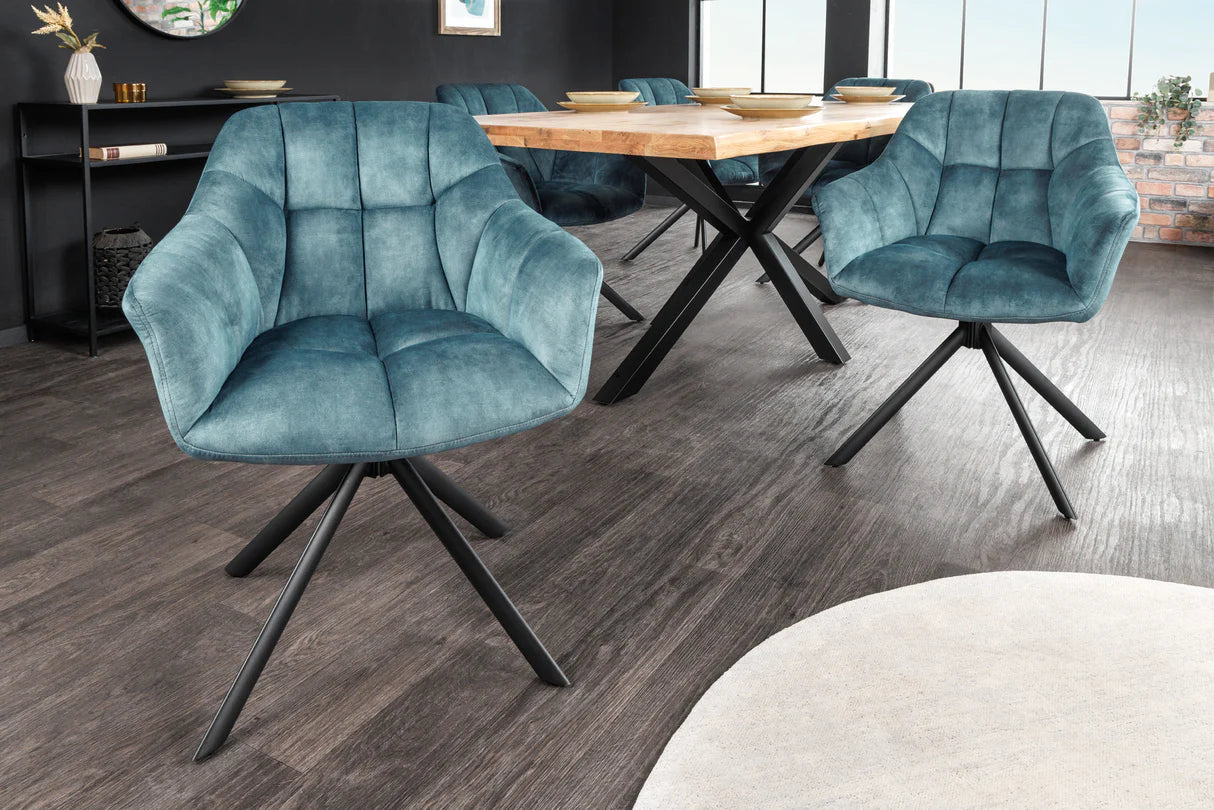 
Swivel armchair "Papillo" - Velvet Petrol