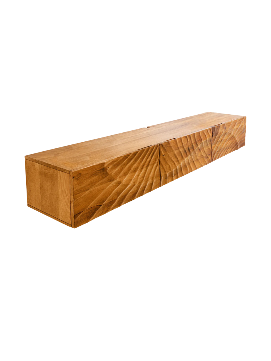 
Lowboard suspendu en bois massif « Skorpion » - Naturel / 160 x 33 cm