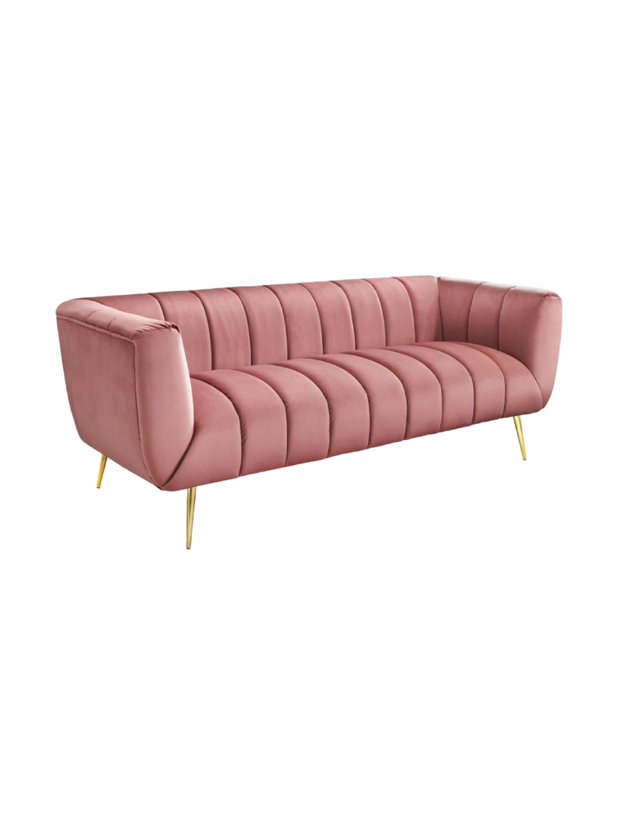 
Canapé 3 places en velours design « Noblesse » - Rose
