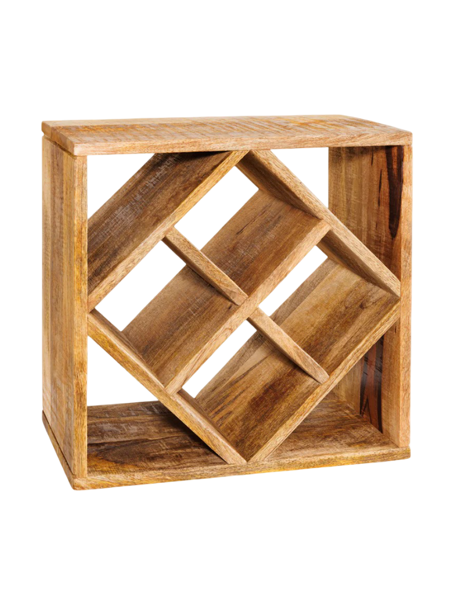 
Massivholz Weinregal „Cubus“, Mangoholz