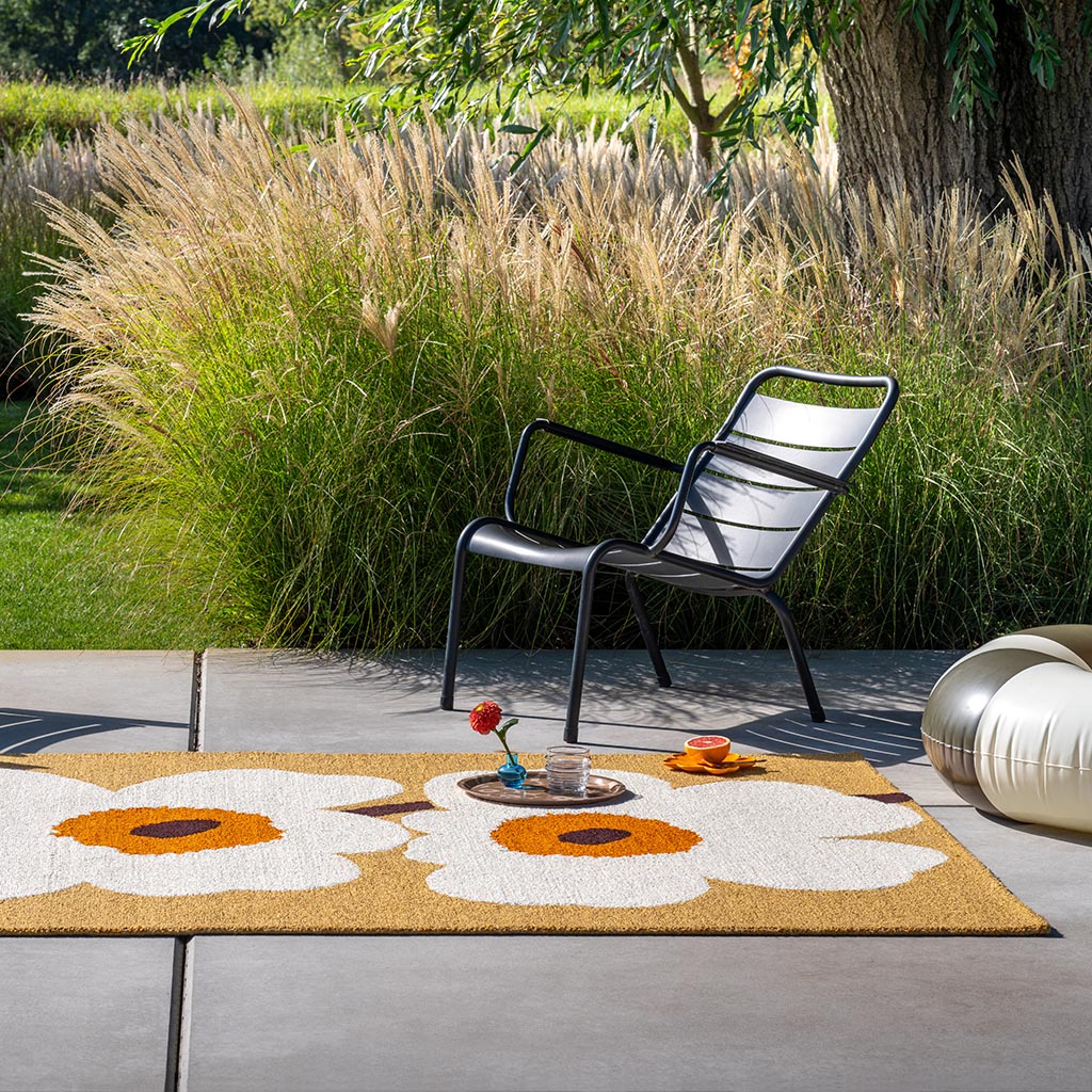 
High-Quality Indoor & Outdoor Designer Rug "Unikko Ann. Honey", Various Sizes - 140 x 200 cm