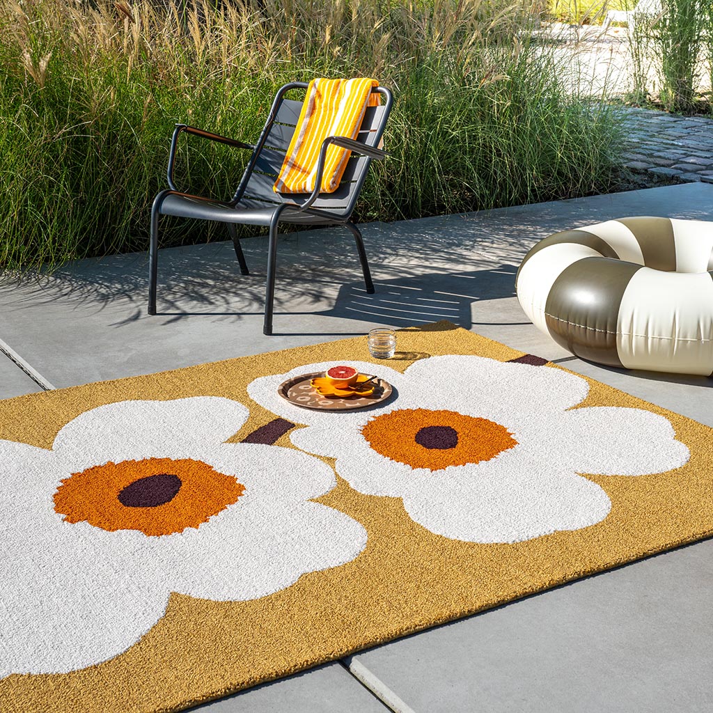 
High-Quality Indoor & Outdoor Designer Rug "Unikko Ann. Honey", Various Sizes - 160 x 230 cm