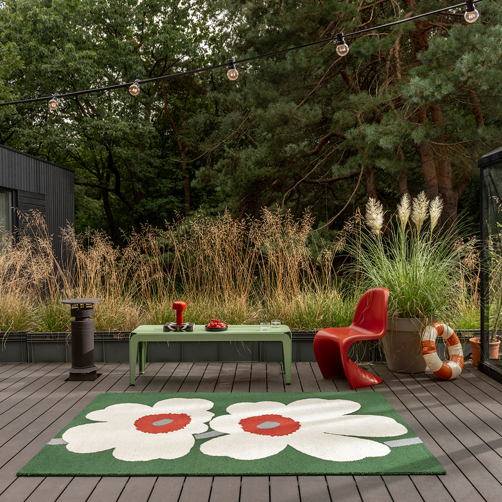 
High-Quality Indoor & Outdoor Designer Rug "Unikko Ann. Green", various sizes - 140 x 200 cm