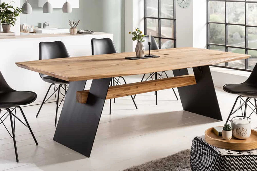 
Solid wood dining table "Grand Oak" - Wild oak oiled - 200 x 100 cm
