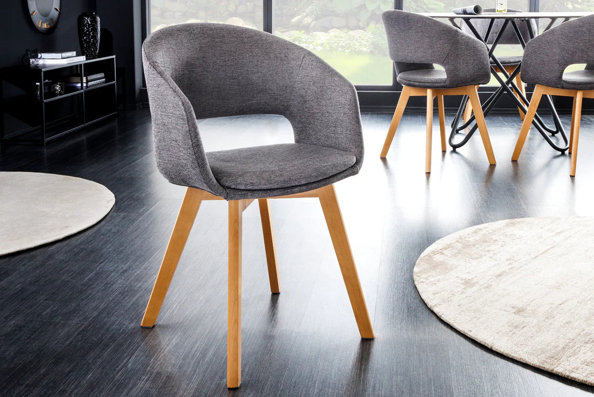 
Sedia di design di alta qualità „Nordic Star“ - Tessuto strutturato Grigio