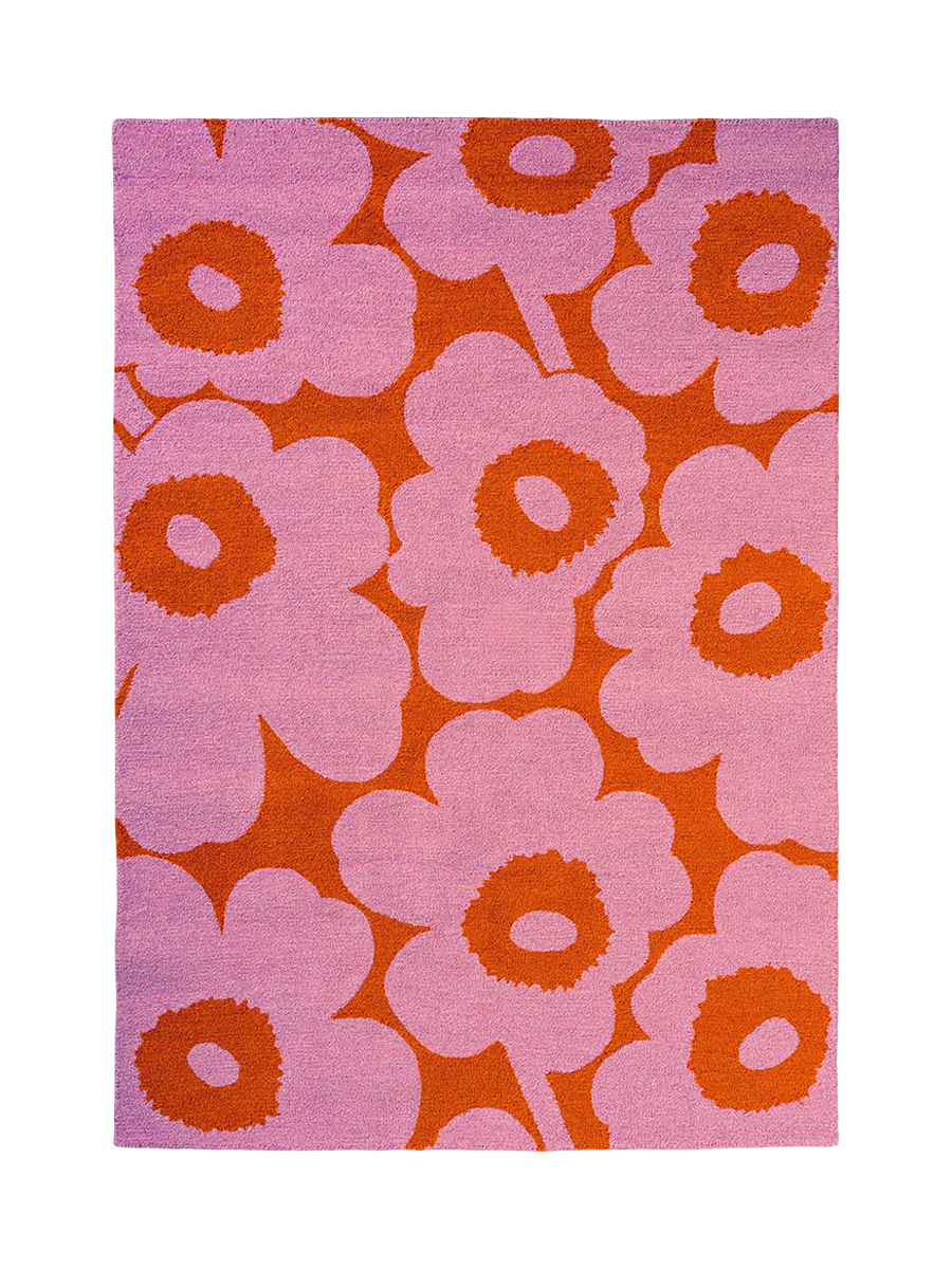 
High-Quality Indoor & Outdoor Designer Rug "Unikko Pink & Orange", various sizes - 140 x 200 cm