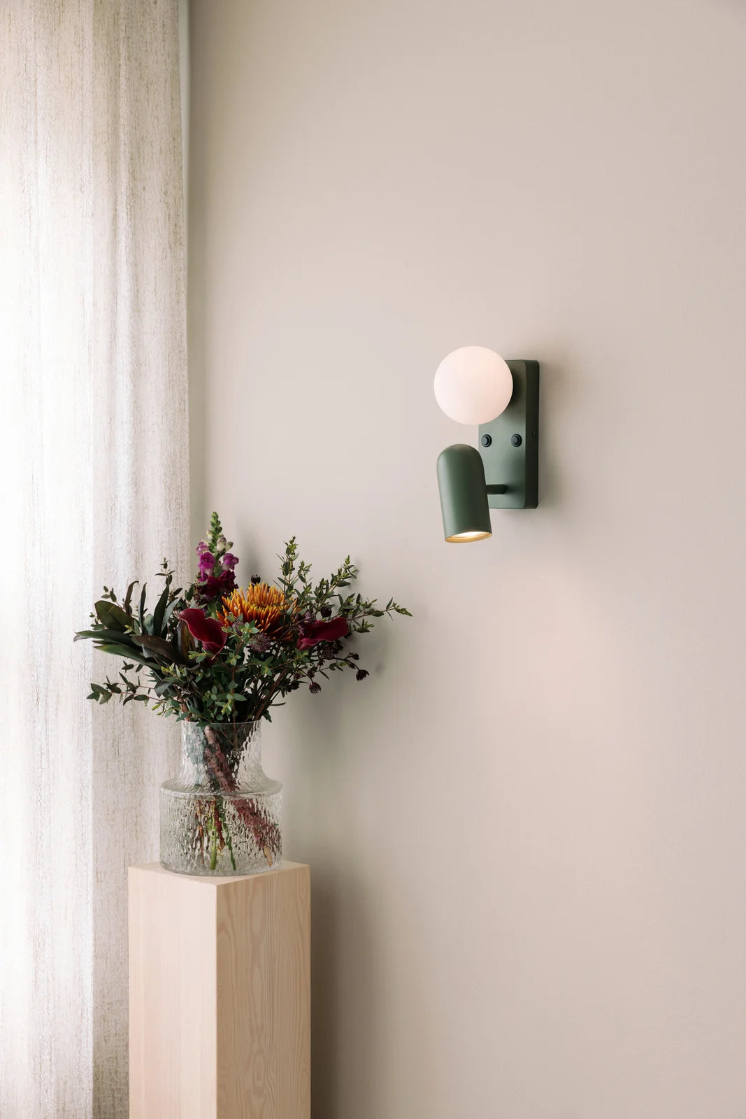 
Design Wandlampe „Doppio“ - Moosgrün