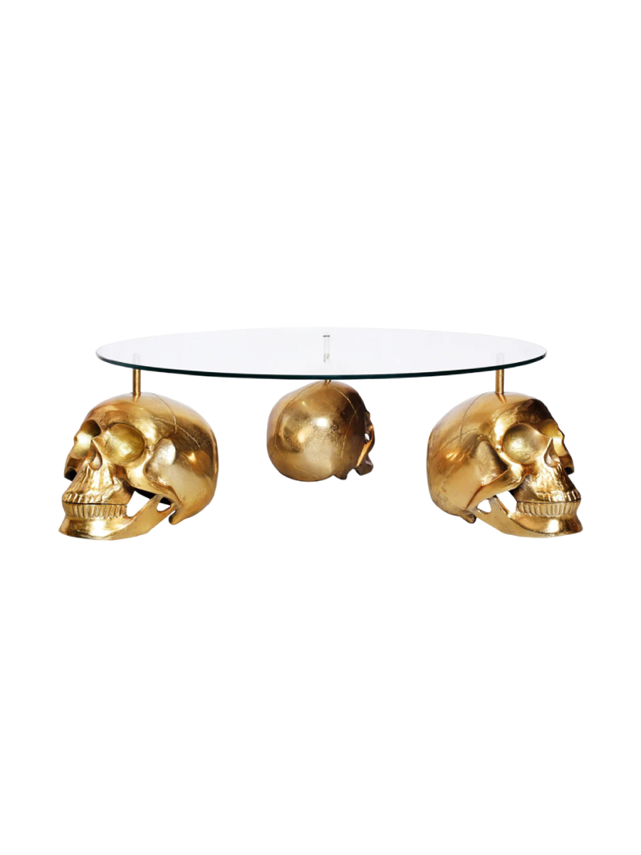 
Tavolino da salotto di design “Skull Gold” Ø 90 cm
