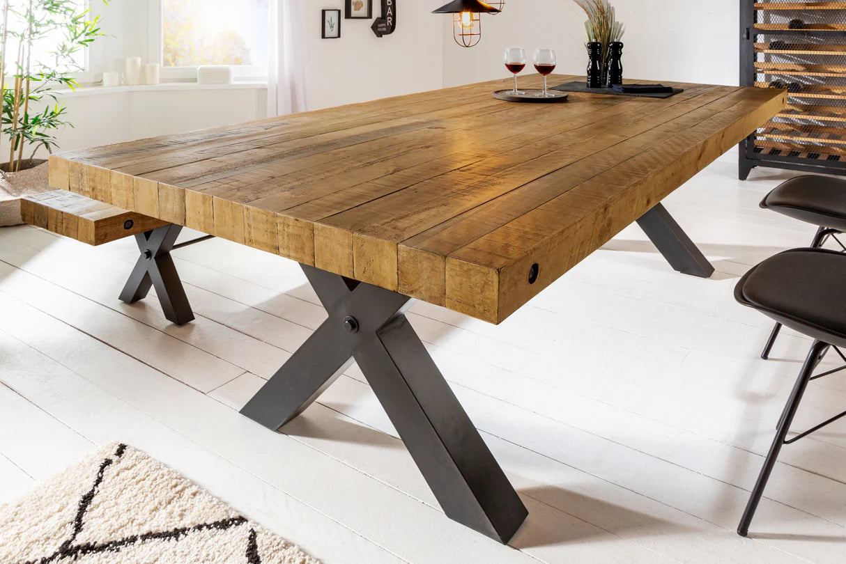 
Solid wood dining table "Grand Thor", various sizes - 240 x 100 cm / Recycled pine wood