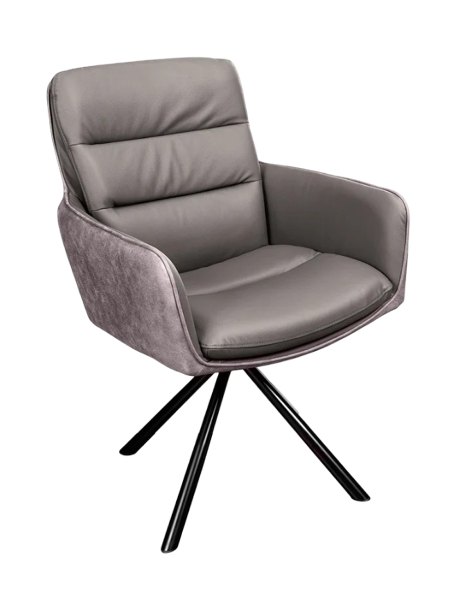
Poltroncina girevole con braccioli in vera pelle „Big Dutch“ - Talpa
