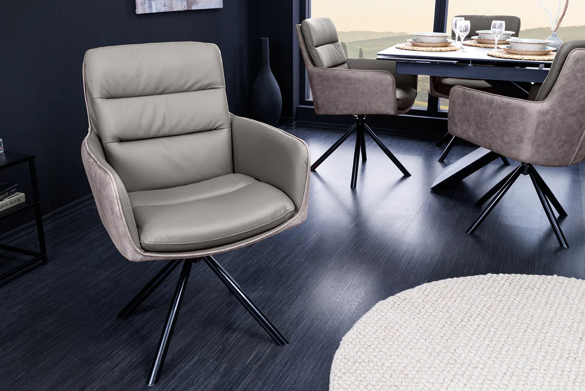 
Poltroncina girevole con braccioli in vera pelle „Big Dutch“ - Talpa