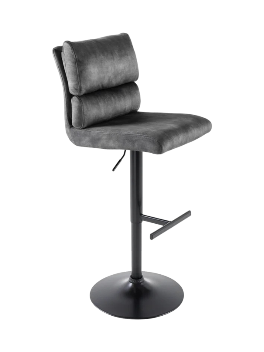 
Chaise de bar design réglable en hauteur « Comfort » - Velours gris foncé