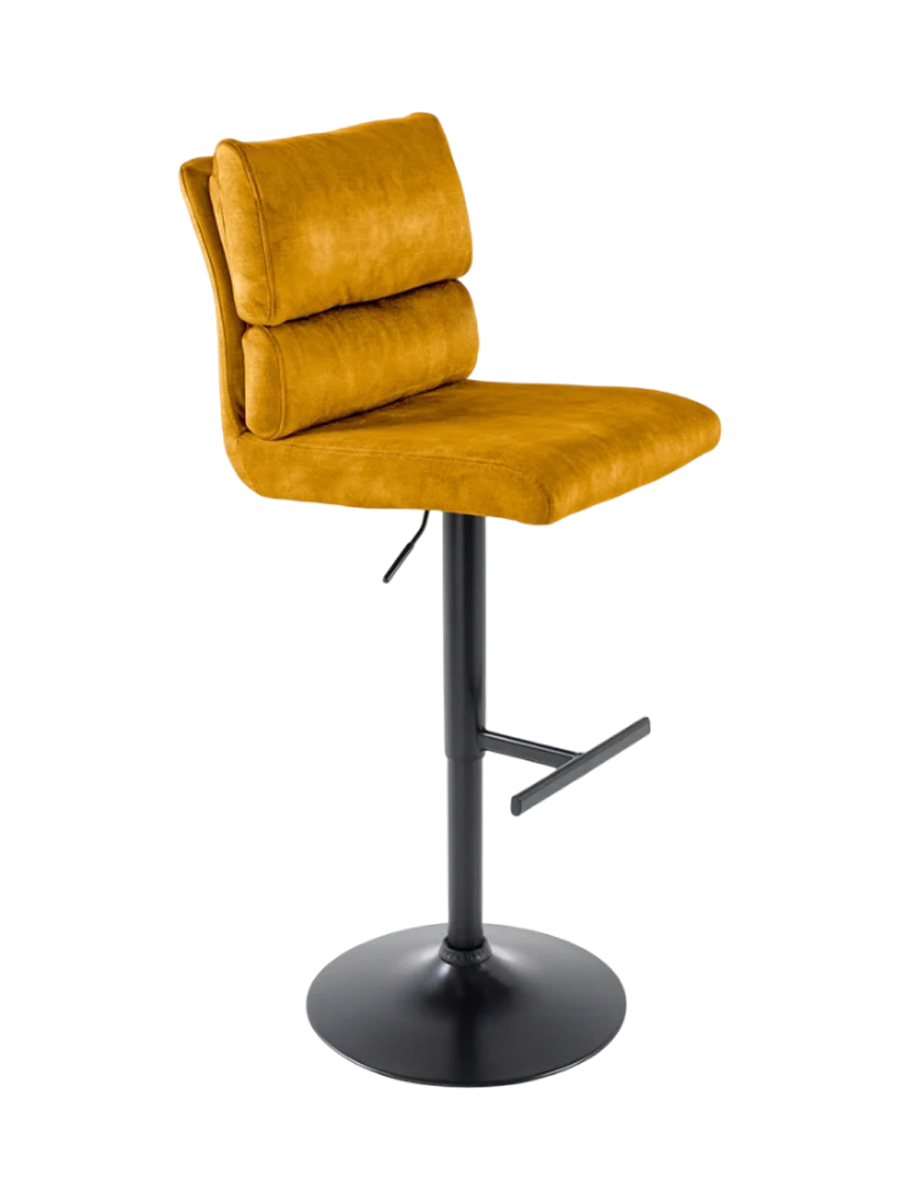 
Chaise de bar design réglable en hauteur « Comfort » - Velours moutarde