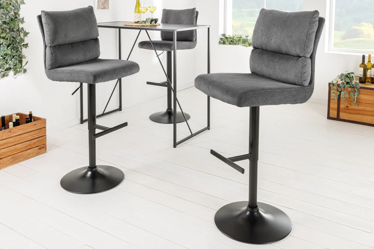 
Chaise de bar design réglable en hauteur « Comfort » - Cordon Gris foncé