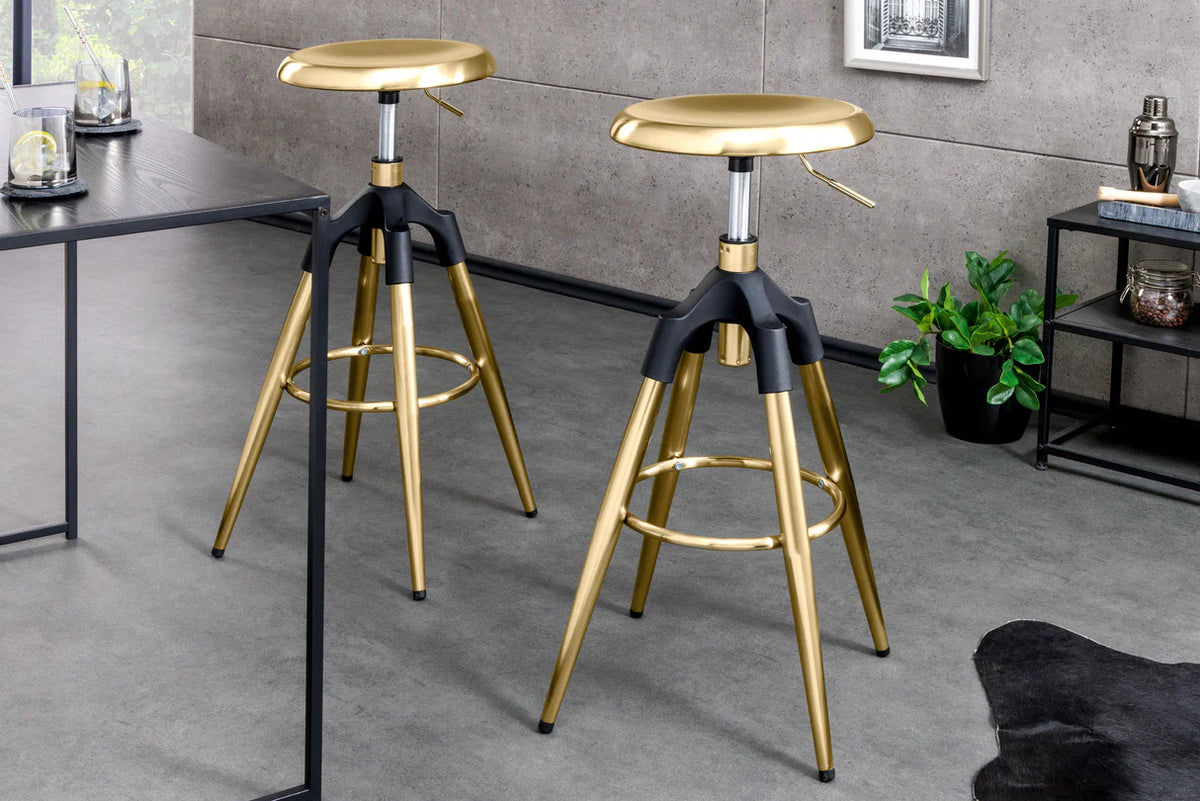 
Höhenverstellbarer Barhocker „Industrial“ - Gold