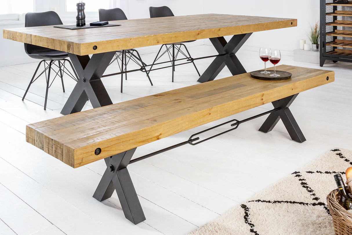 
Banc massif « Grand Thor » en pin recyclé