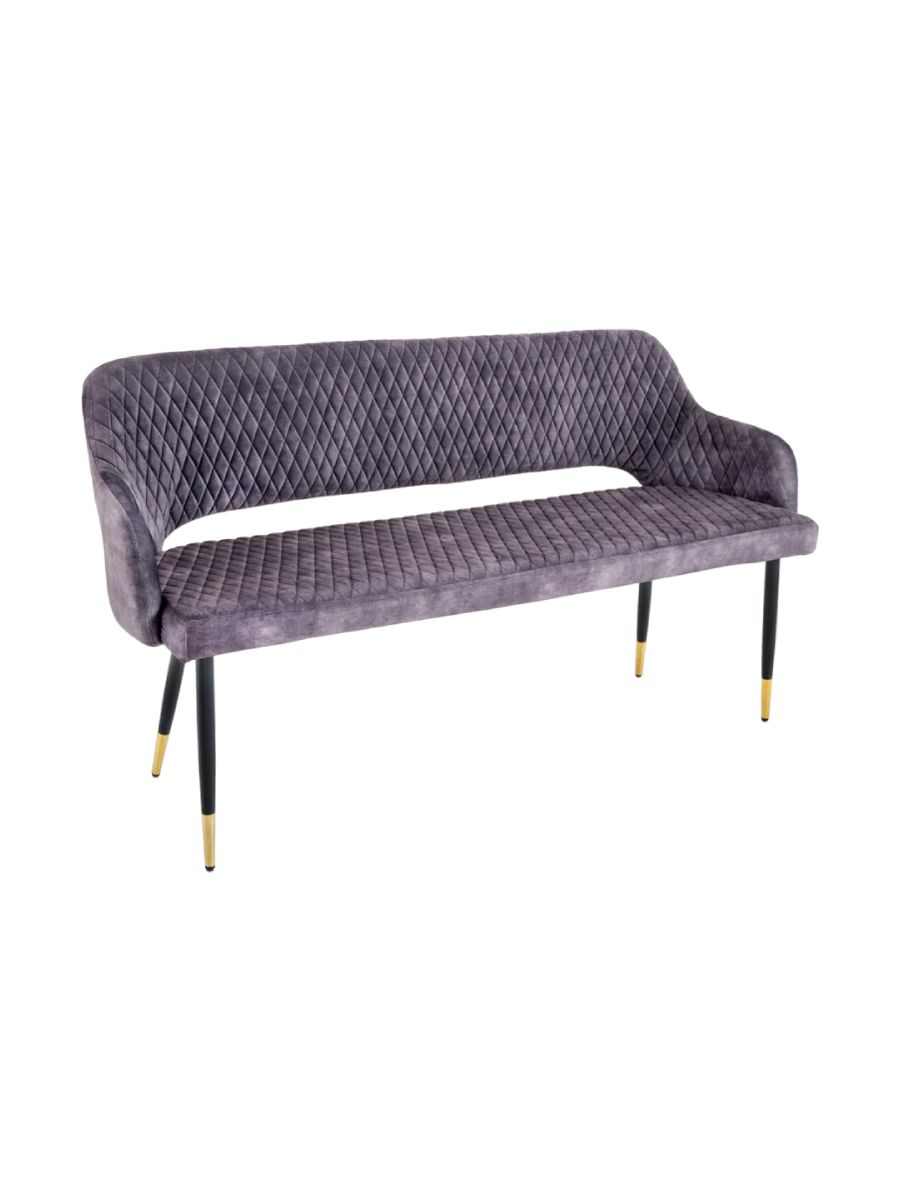 
Banc design « Paris » avec accoudoirs - Velours Gris