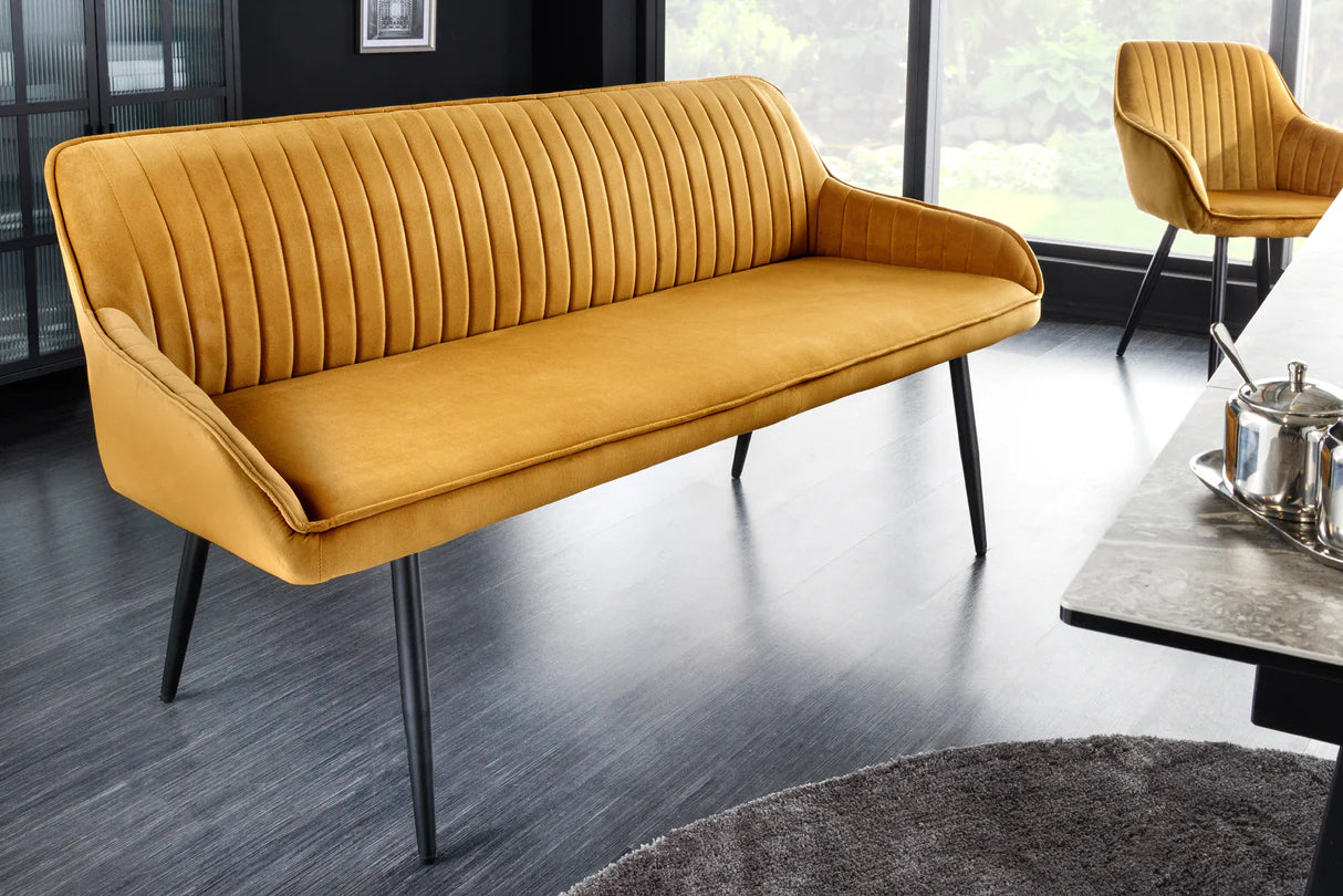 
Banc design « Turino » - Jaune moutarde