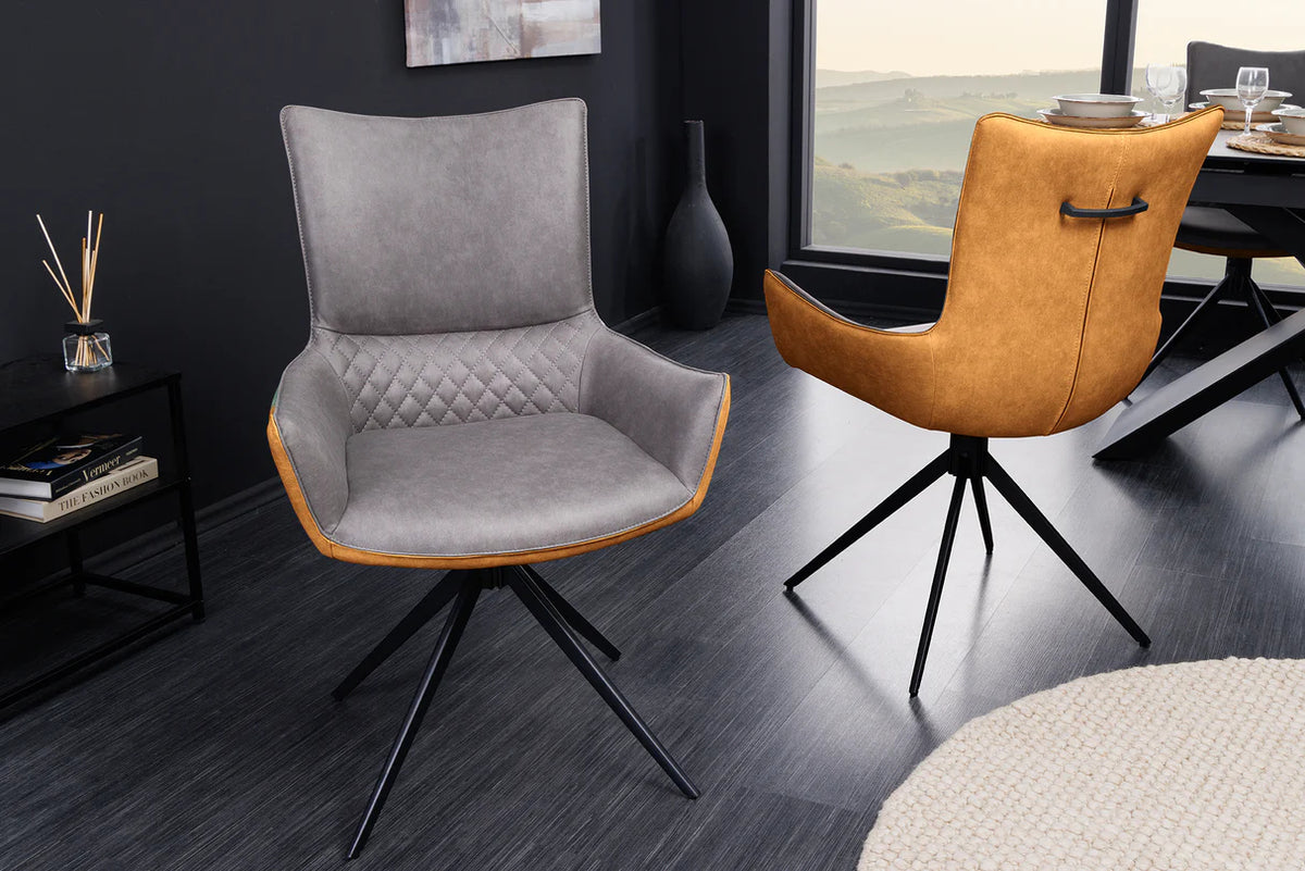 
Poltrona girevole con braccioli “Alpine” - Grigio / Marrone