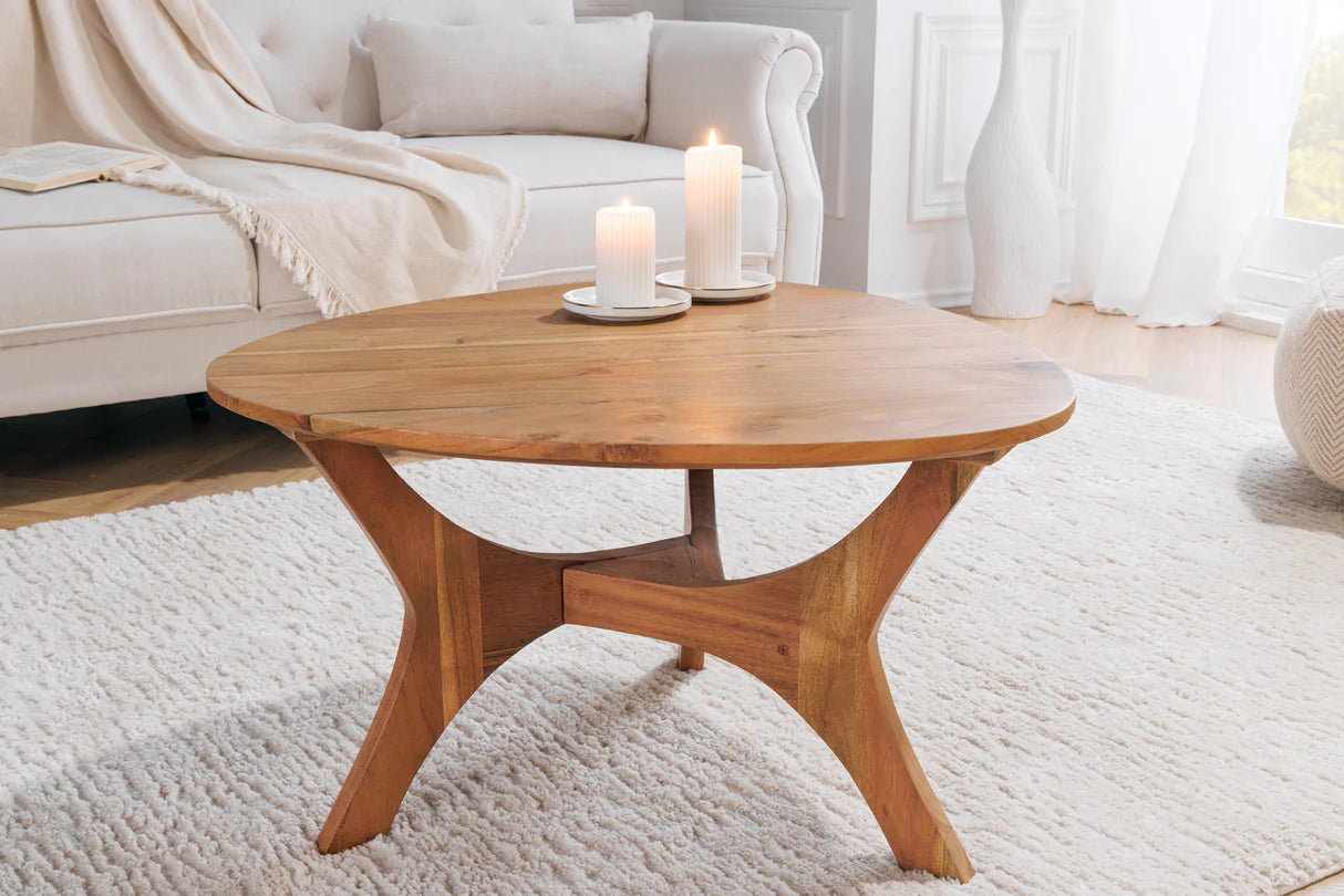 
Solid Wood Coffee Table "Architecture" Ø 70 cm