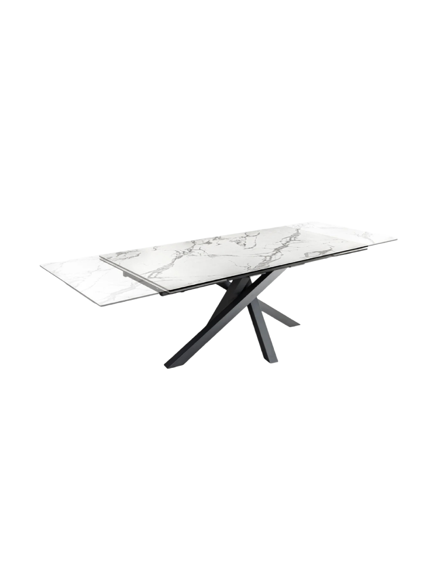 
Tavolo da pranzo di design allungabile “Marvin” in ceramica 180-260 x 90 cm - Effetto marmo Bianco