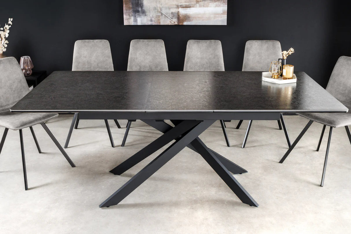 
Tavolo da pranzo allungabile di design „Alpino“ in ceramica 160-200 x 90 cm - Antracite