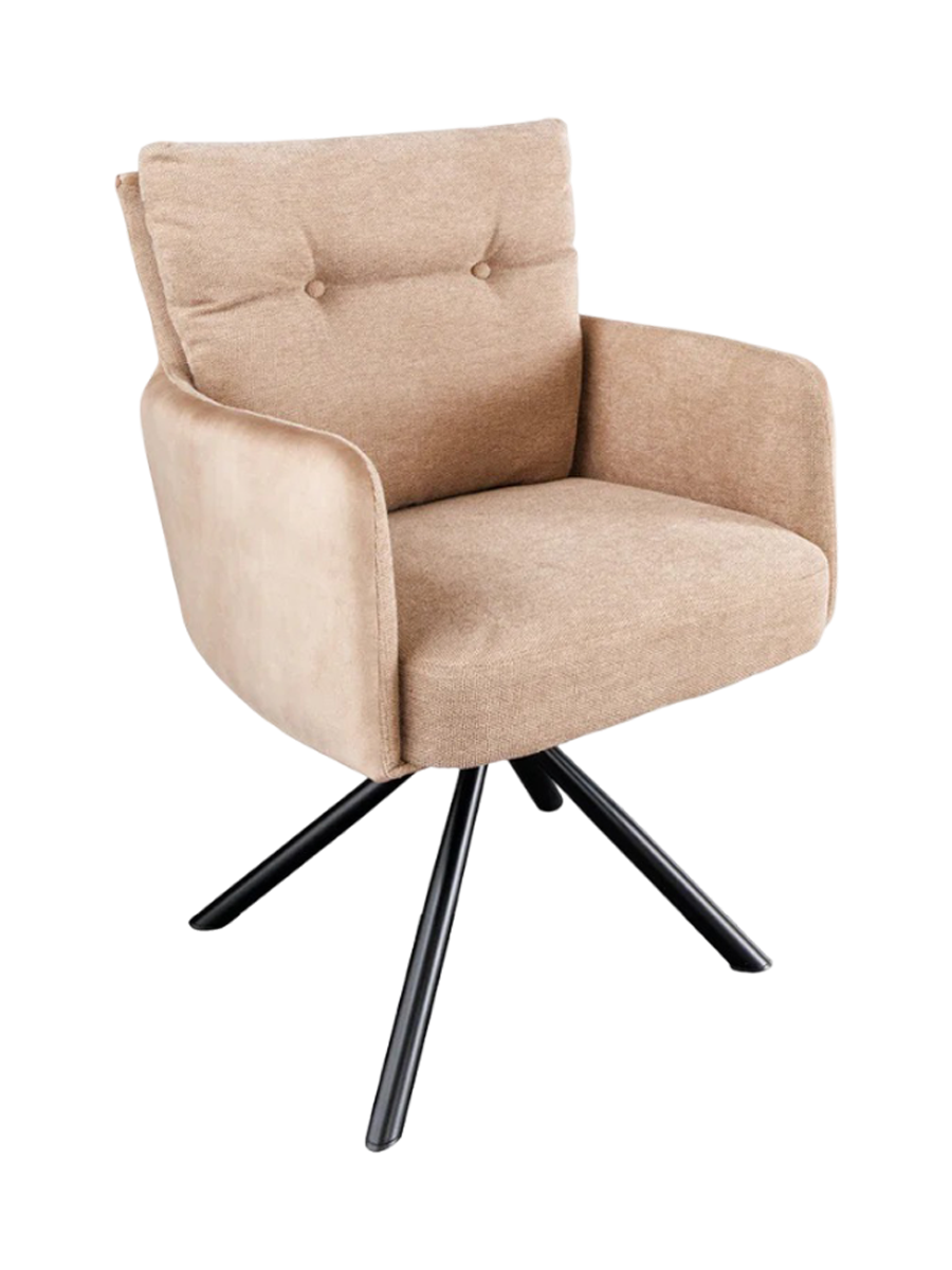 
Sedia con braccioli girevole a 360° «Big Nevis» - Tessuto piatto/Velluto Beige