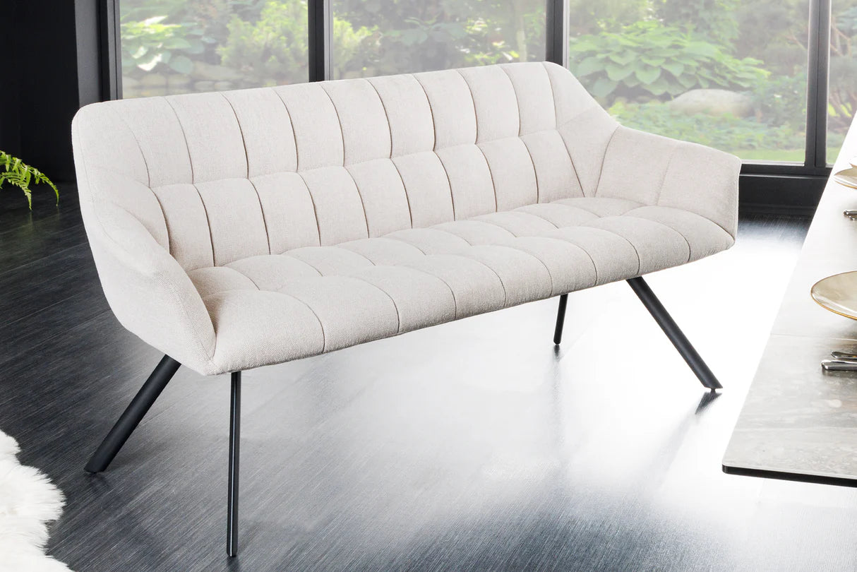 
Banc design « Papillo » - Tissu structuré champagne beige