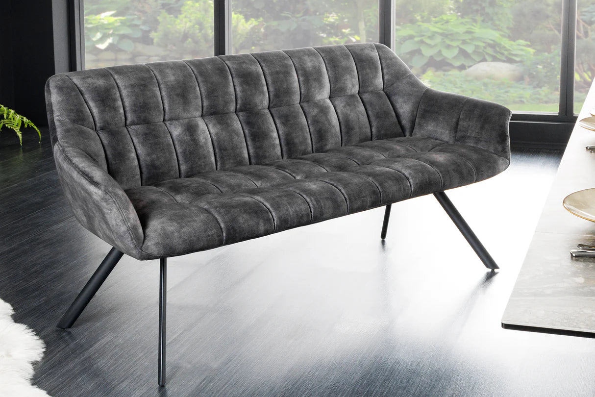 
Banc design « Papillo » - Velours Gris