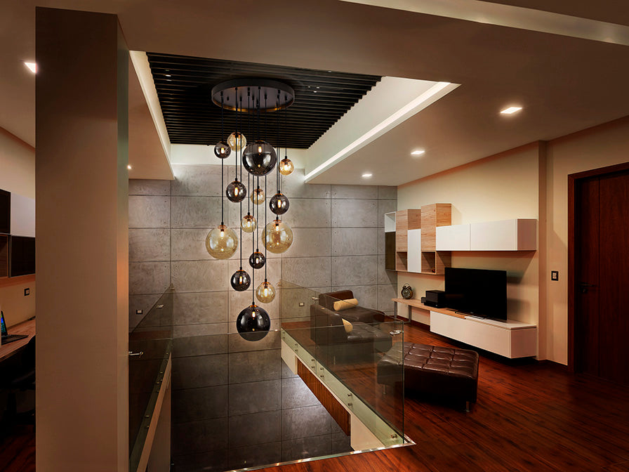 
LED Design Pendel- & Galerielampe „Dark“ 14-flammig