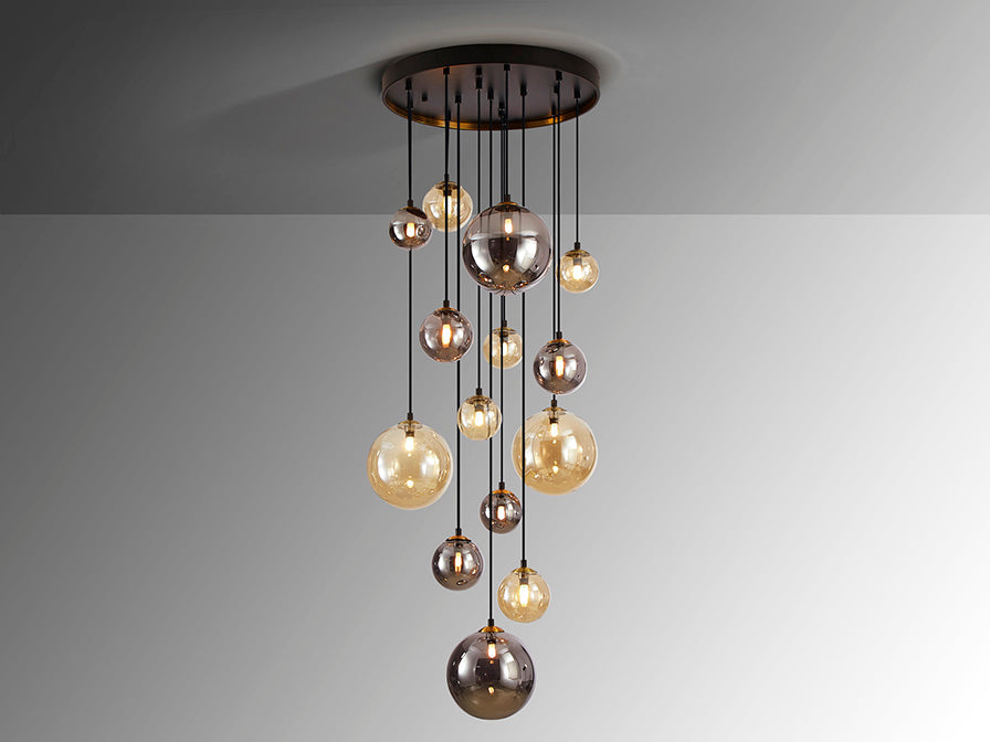 
Lampada a sospensione e da galleria di design a LED «Dark» a 14 luci