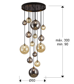 
Lampada a sospensione e da galleria di design a LED «Dark» a 14 luci