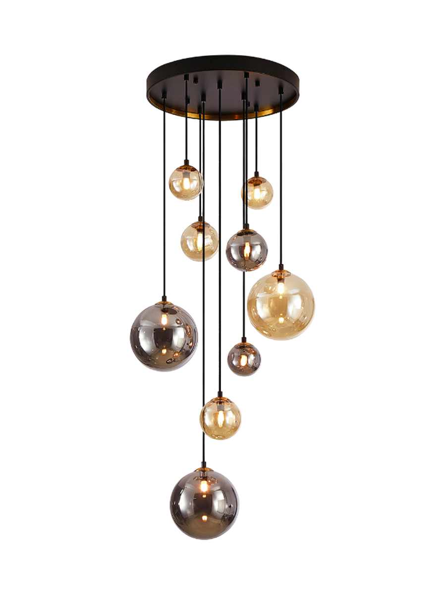 
LED Design Pendellampe „Dark“ 9-flammig