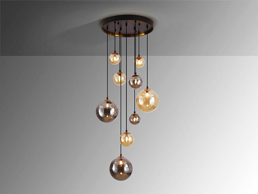 
LED Design Pendellampe „Dark“ 9-flammig
