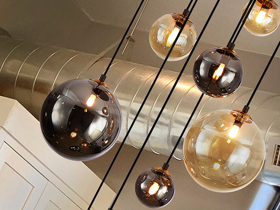 
LED Design Pendellampe „Dark“ 9-flammig