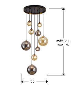 
LED Design Pendellampe „Dark“ 9-flammig