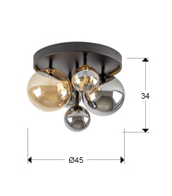 
Plafoniera di design a LED «Dark», a 5 luci